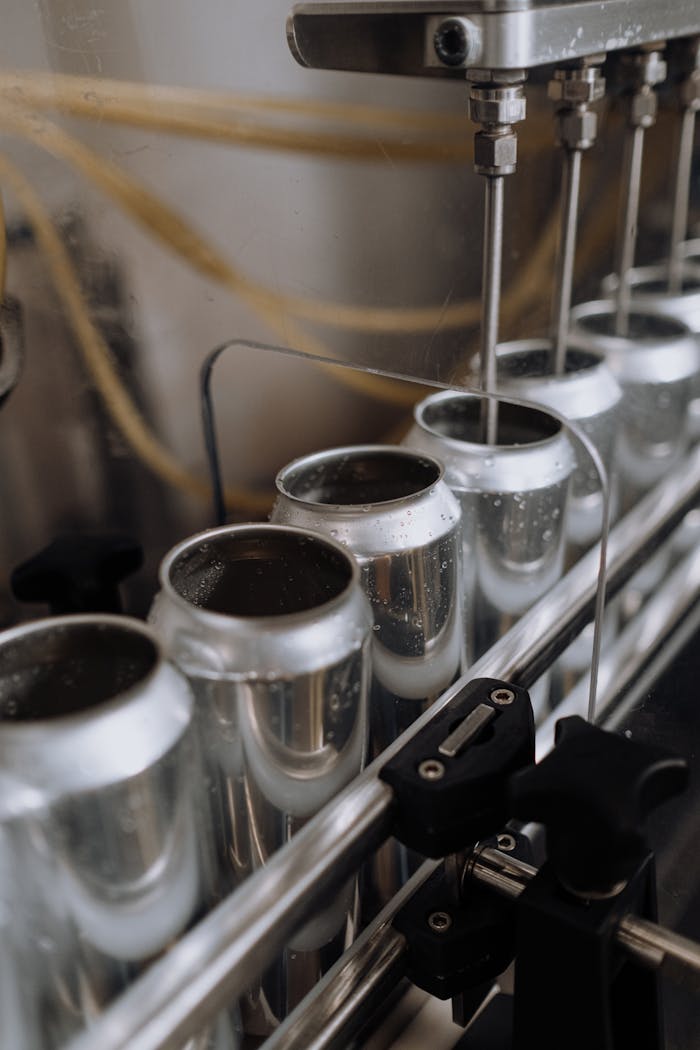 Stainless Steel Cups on Rack